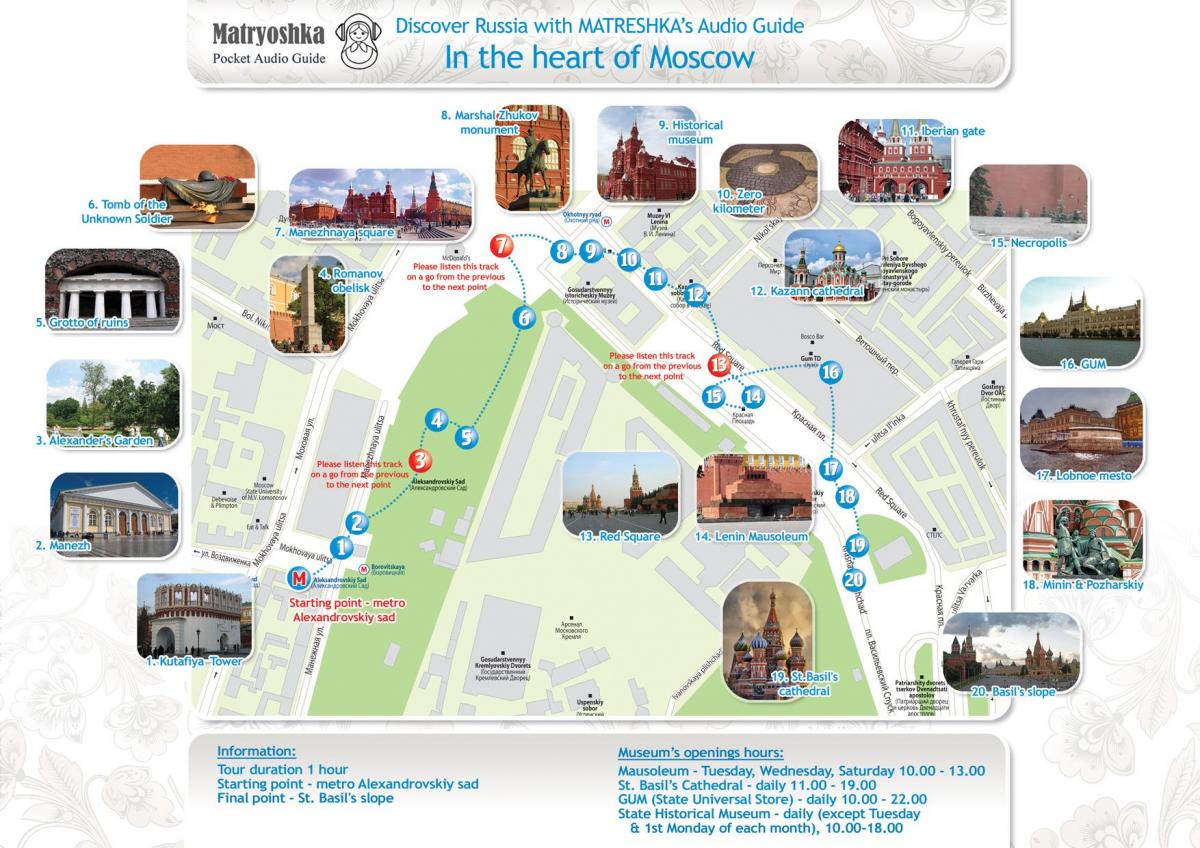 Moscow paglalakbay mapa