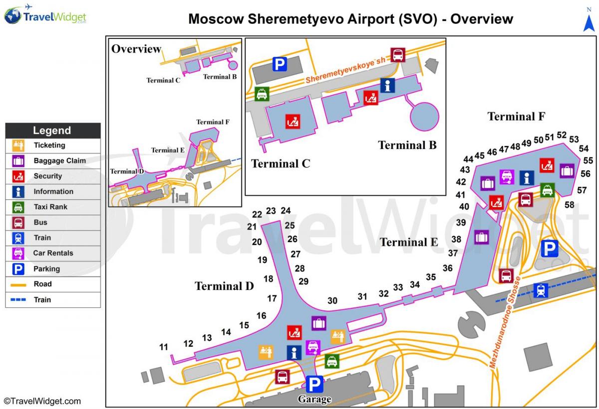 Sheremetyevo mapa ng terminal