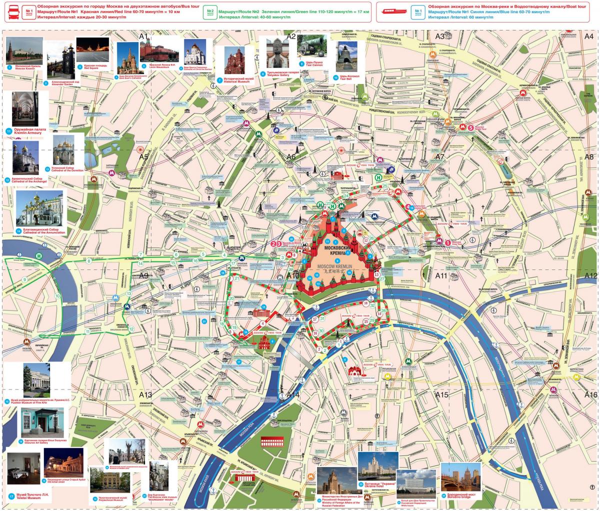 Moscow hop sa hop-off bus ruta ng mapa