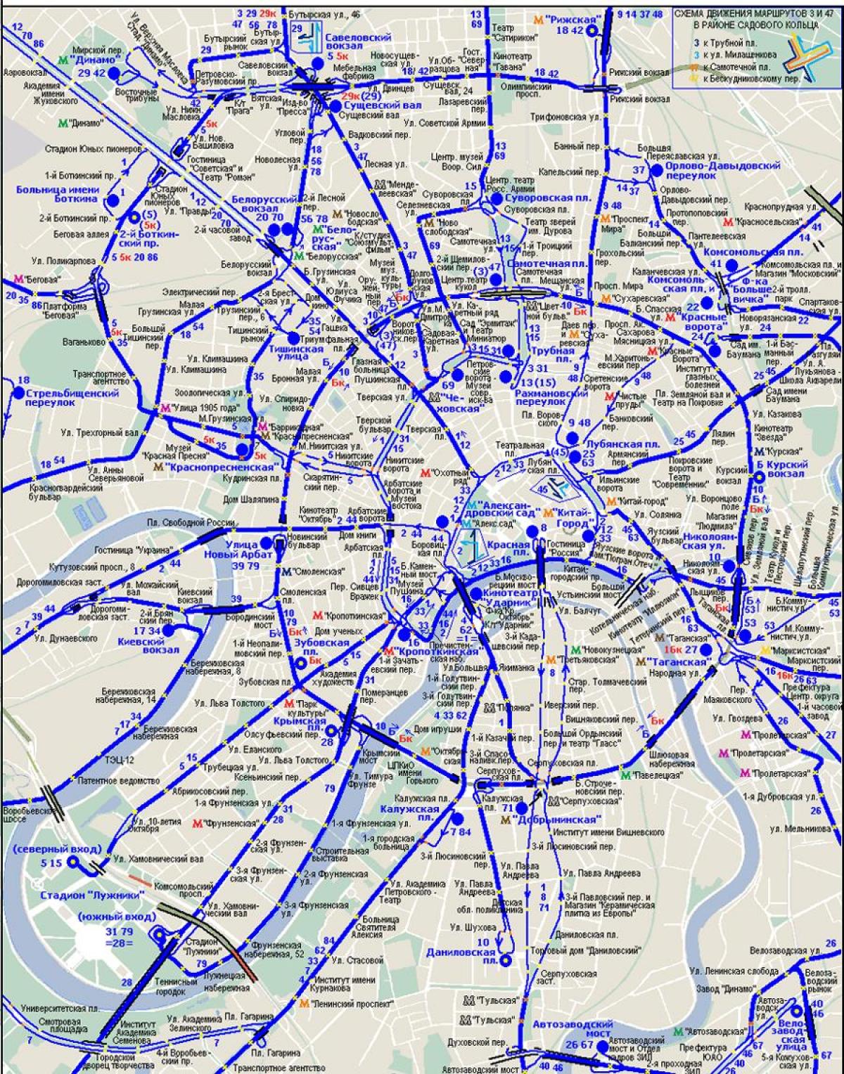 mapa ng Moscow trolebas