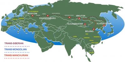 Sa Beijing sa Moscow tren ruta sa mapa